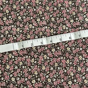 Vintage Beautiful Calico Fabric Dusty Rose Tan on Brown Cotton Fabric 34 x 44.5"